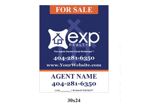 Exp Realty 30x24 24x24 18x24 Order Now Paradise Signs Newcastle