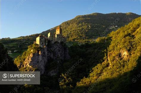 Karneid Castle In The Light Of The Evening Sun Valle Isarco South