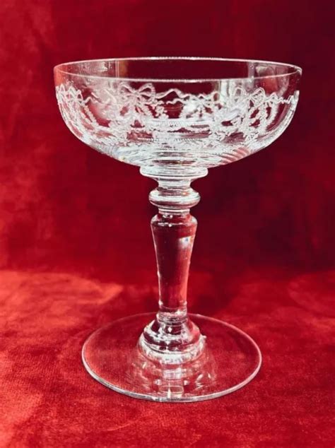 SAINT LOUIS STELLA Sektgläser Coupe A Champagne Cristal Grave Noeud