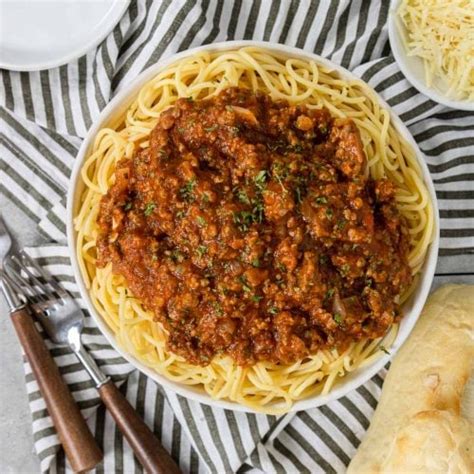 Spaghetti With Simple Meat Sauce With Jarred Marinara