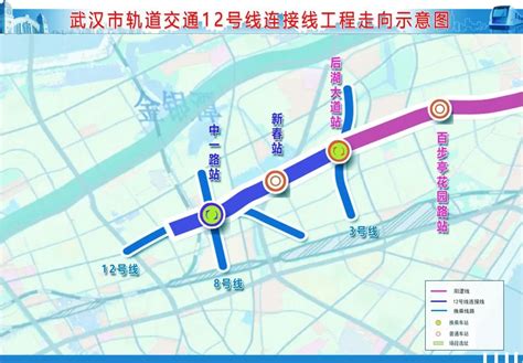 武汉地铁12号线连接线站点及走向示意图 武汉本地宝