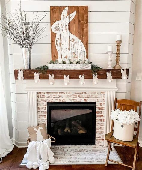 Painted Brick Fireplace Displays Easter Bunny Ideas Soul Lane