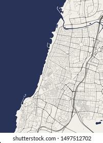 Vector Map City Tel Aviv Yafo Stock Vector Royalty Free 1497512702