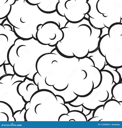 Pop Art Smoke Seamless Vector Pattern Stock Vector Illustration Of