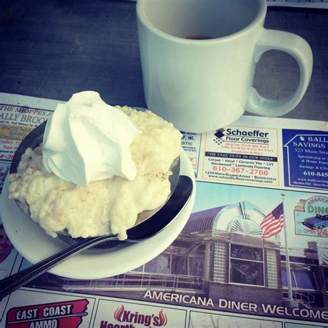 3 Star Rice Pudding At The Americana Diner New Berlinville Pa Diner Rice Pudding Floor