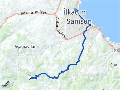 Samsun İlkadım Başkonak Canik Samsun Arası Kaç Km Yol Tarifi