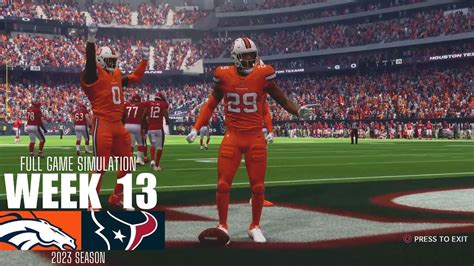 Denver Broncos Vs Houston Texans 2023 Week 13 Madden Nfl 24