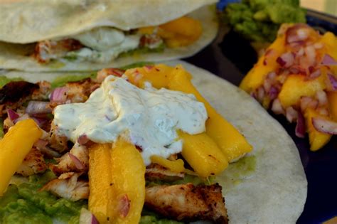 Quick Lunch Recipe Chicken Adobo Tacos With Mango Slaw And Lime Crema