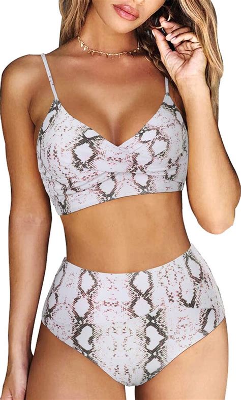 RXRXCOCO Womens Sexy Cross Push Up Bikini High Waisted Two Piece Swimsuits ShopStyle