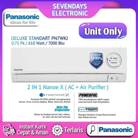 Jual Ac Panasonic Pk Cs Cu Pn Wkj Deluxe Standart Split R Si Biru