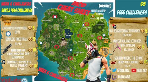 MOD Cheat Sheet Guide For Fortnite Battle Royale Season 5 Week 6