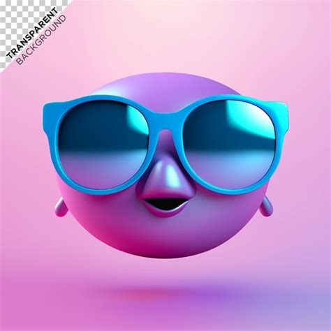 Premium PSD 3d Rendering Emoji Holographic Illustration