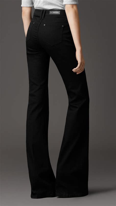 Lyst Burberry Silton Black Flared Jeans In Black