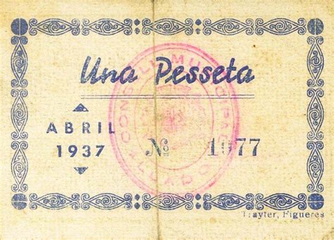 1 Peseta Lladó Municipality of Lladó Numista