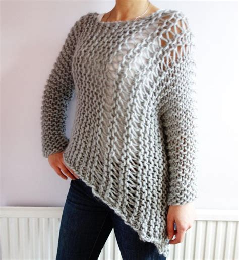 Funky Chunky Asymmetrical Jumper Knitting Pattern By Camexiadesigns