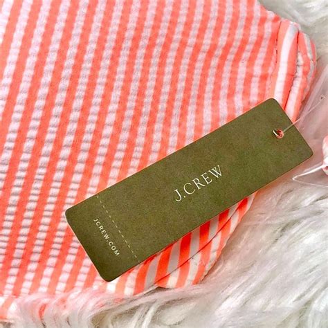 J Crew Swim J Crew Underwire Lined Bikini Top Only Bright Orange White Striped Swimwear New