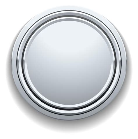 Premium Vector Round Glossy Button Aluminum Circle Metal Panel