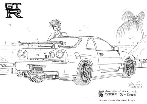 How To Draw A Nissan Skyline R34