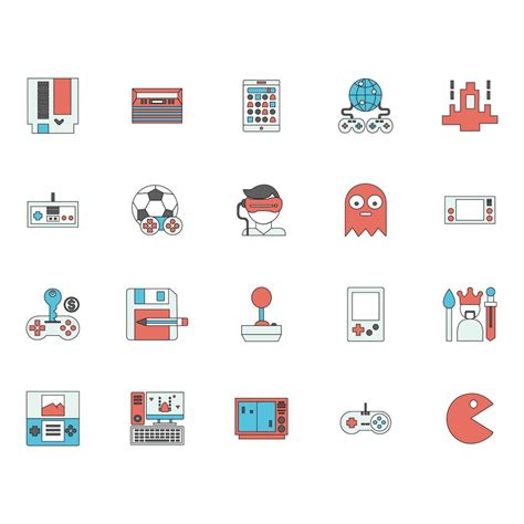 Conjunto De Iconos De Juegos Retro 14471005 Vector En Vecteezy