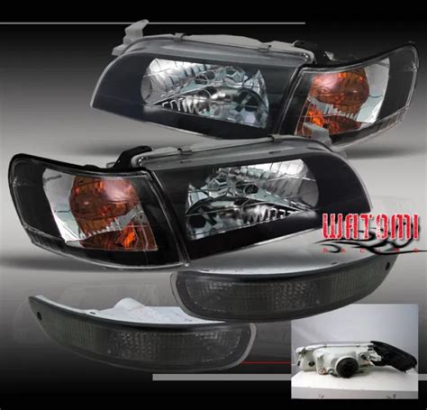 Toyota Corolla Crystal Head Lights Corner Bumper Signal Jdm Black