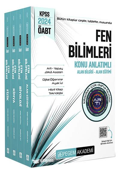 2024 KPSS ÖABT Fen Bilimleri Konu Anlatımlı 4 Kitap Pegem Akademi