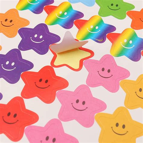 20 Sheet 1390 Pcs Happy Face Stickers Rainbow Smiley Star Stickers