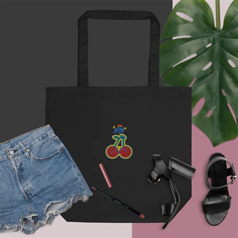 Cherry Kiss Embroidered Tote Bag Pride Asexual Pride Bi Pride Gay Pride Subtle Pride Pride