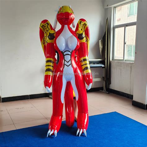 Beile Customized Sexy Cartoon Pvc Inflatable Red Dragon With Boobs And