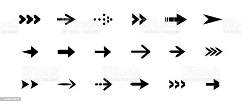 화살표는 검은 색 아이콘을 설정합니다 화살표에 대한 스톡 벡터 아트 및 기타 이미지 화살표 교통 신호 표지판 아이콘