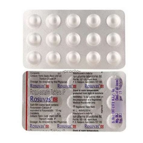 Rosuvas Rosuvastatin Capsules 10 Mg At Rs 60 Strip In New Delhi ID