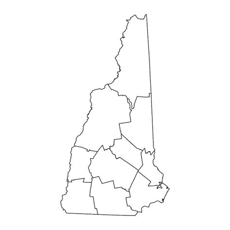 Mapa do estado de new hampshire ilustração vetorial de condados