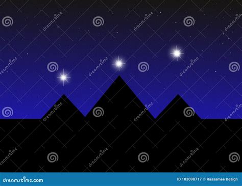 Pyramids and Orion Belt Stars at Night Stock Image - Image of abstract, shining: 103098717