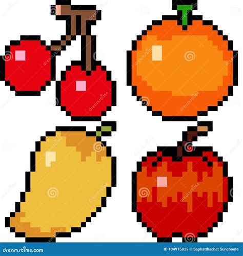 Vector Pixel Art Fruit Stock Vector Illustration Of Pixel 104915829