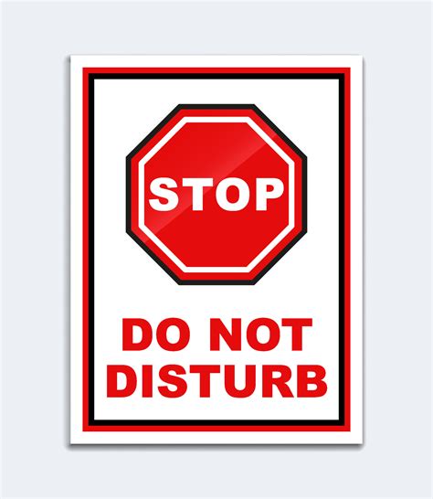 Do Not Disturb Restricted Area Signage Door Wall Poster Printable