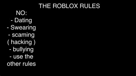 The Roblox Rules LuẬt TrÒ ChƠi Roblox Youtube