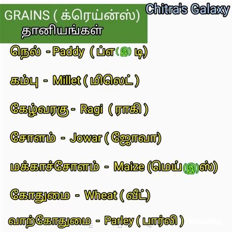 Grains Chitra S Galaxy Youtube