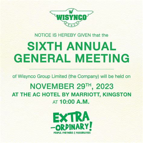 Notice Of Annual General Meeting Wisynco