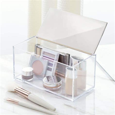 Mdesign Grand Coffret Maquillage En Plastique Avec Miroir Rangement