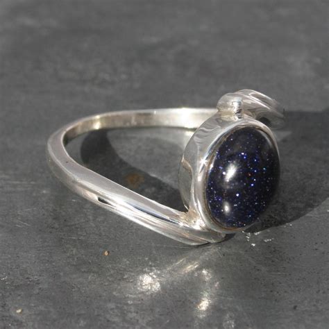 Blue Goldstone Ring | Lumina Jewellery