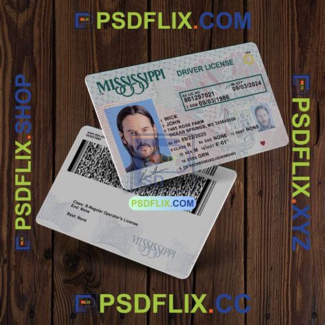 Mississippi Driver License Psd Template V2 Psd Hut