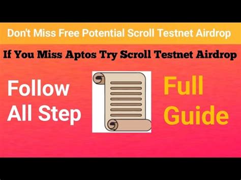 Scroll Testnet Potential Airdrop If You Miss Aptos Don T Miss Free