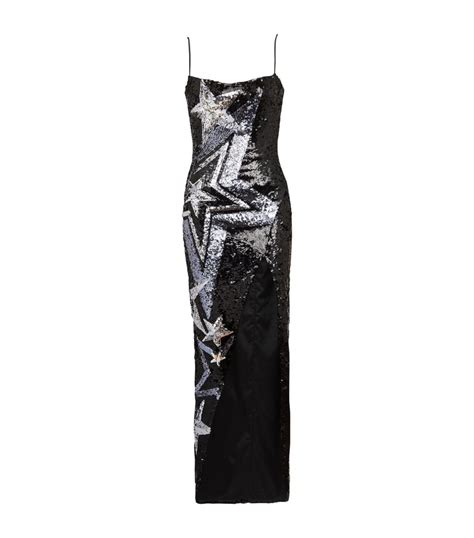 Womens Balmain Black Sequin Embellished Maxi Dress Harrods Uk