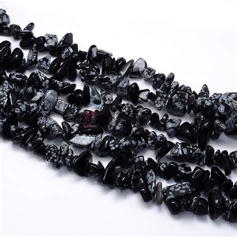 Wholesale Natural Snowflake Obsidian Beads Strands Jewelryandfindings