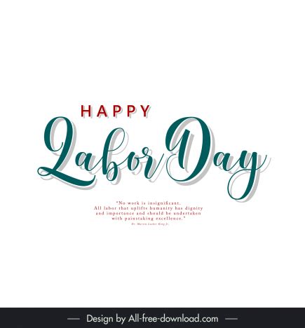 Happy labor day sign template calligraphic texts elegant design vectors ...