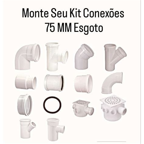 Kit Conex Es Esgoto Mm Joelho Mm Te Esgoto Joelho Mm