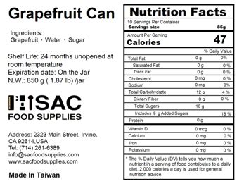 Grapefruit Can - SAC Food Supplies