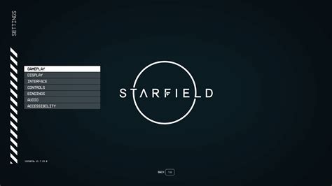 Settings Starfield Interface In Game