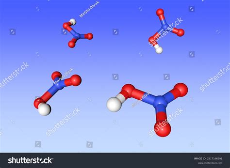 Molecular Structure Nitric Acid Atoms Represented Stock Illustration ...