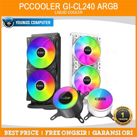 Jual PC COOLER GI CL240 ARGB BLACK WHITE LIQUID CPU COOLER Shopee