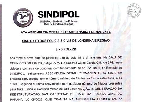 Protocolo Of Cio No Ata Assembleia Geral Extraordin Ria